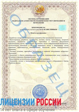 Образец сертификата соответствия (приложение) Сызрань Сертификат ISO 27001