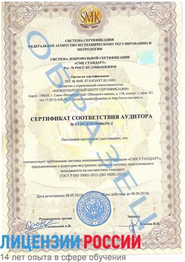 Образец сертификата соответствия аудитора №ST.RU.EXP.00006191-2 Сызрань Сертификат ISO 50001